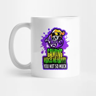 Gaming Makes Me Happy You Not So Much Purple Lime Mug